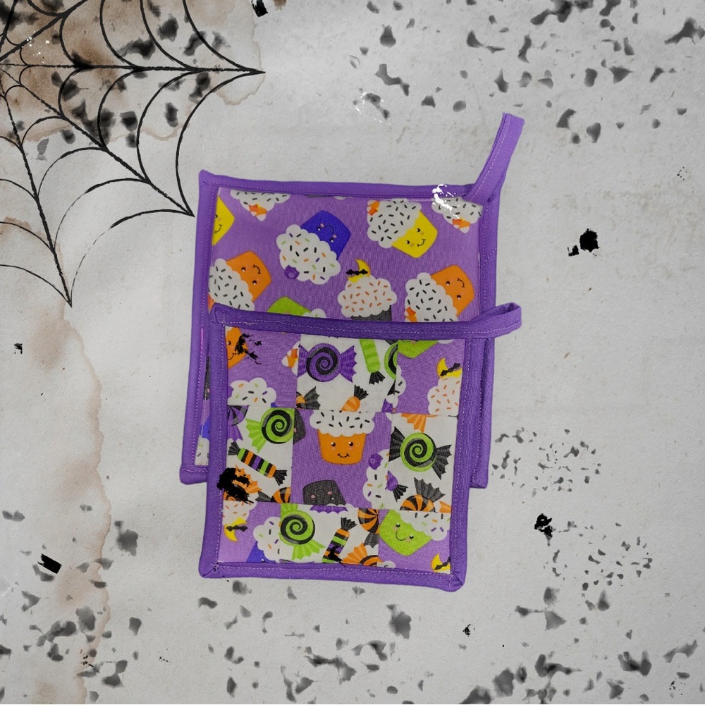 Purple Halloween Pot Holders